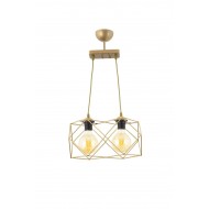 LedDevi Modern Spor Kare Geometrik İkili Eskitme Metal Sarkıt Avize